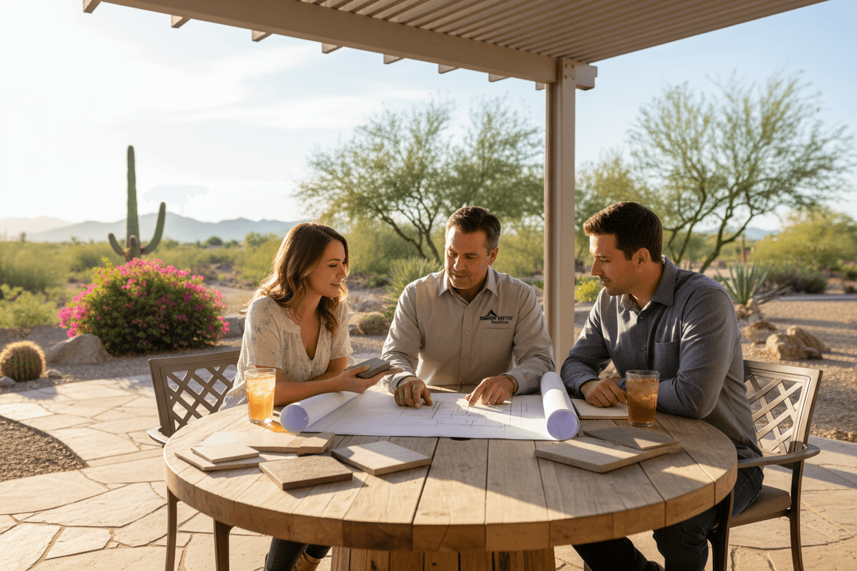 Upright Concrete LLC team consultation with customer